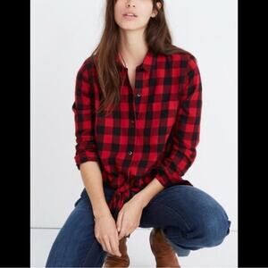 Madewell Plaid Flannel Top XS